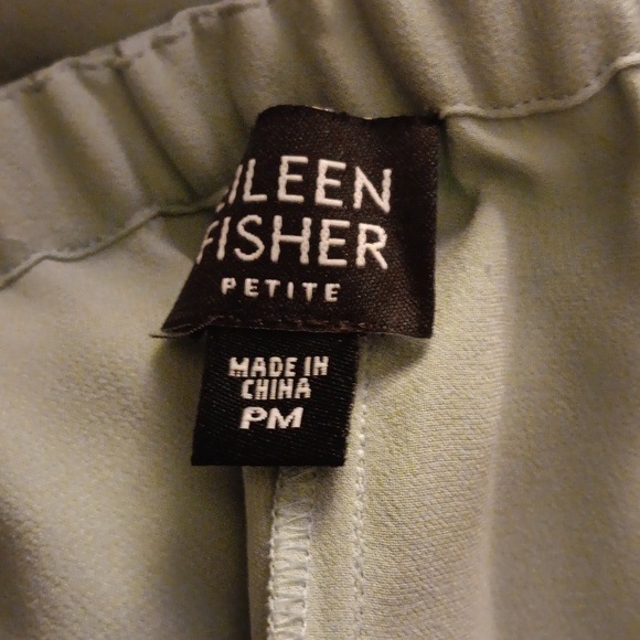 EILEEN FISHER LIGHT BLUE SILK GORGETTE PANTS PETITE MEDIUM - Picture 6 of 7